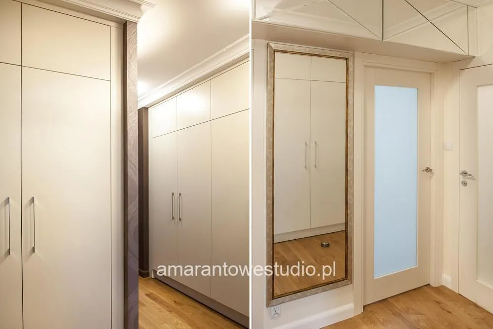 Architektura wnętrz przedpokój w drewnie